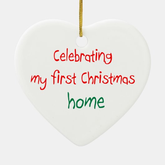Eerste Kerstfeest Keramisch Ornament (Achterkant)