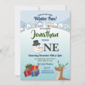 Eerste kerstfeest kerstfeest Santa Snowman ONE Kaart (Voorkant)