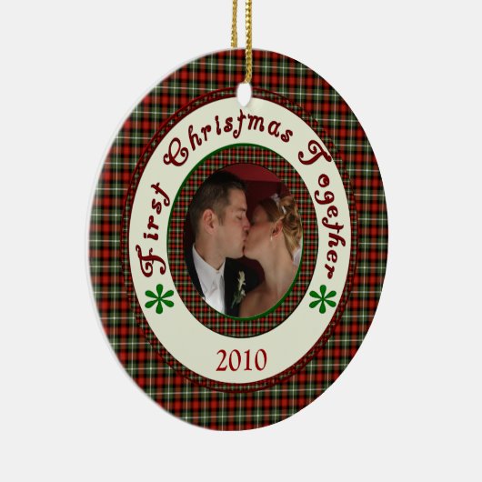 Eerste kerstfeest met aangepaste feestdag Datum Keramisch Ornament (Rechts)