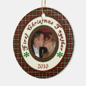 Eerste kerstfeest met aangepaste feestdag Datum Keramisch Ornament (Links)