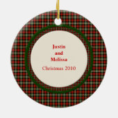 Eerste kerstfeest met aangepaste feestdag Datum Keramisch Ornament (Achterkant)