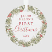 Eerste kerstfeest met Baby-fotoversiering Ornament (achterkant)