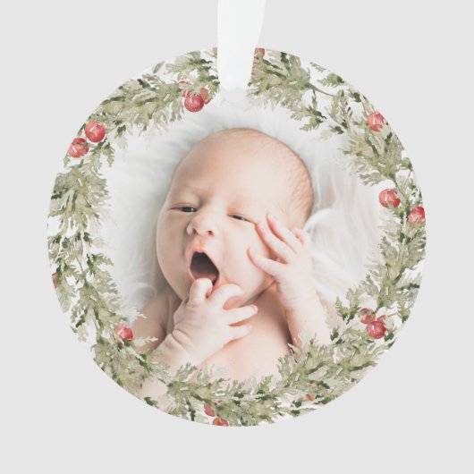 Eerste kerstfeest met Baby-fotoversiering Ornament (voorkant)
