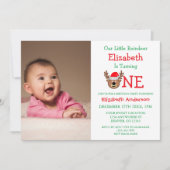 Eerste Kerstfeest met een klein rendiertje Kaart (Voorkant)