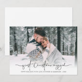 Eerste kerstfeest met foto's overlay jaar feestdagenkaart (Voorkant / Achterkant)