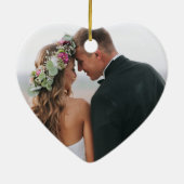 Eerste kerstfeest met foto's terug Gold Keramisch Ornament (Achterkant)