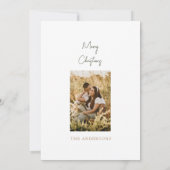 Eerste Kerstfeest met twee foto's Pine & Antlers H Feestdagenkaart (Achterkant)