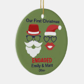 Eerste Kerstfeest met versiering - snuffellippen Keramisch Ornament (Rechts)