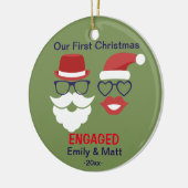 Eerste Kerstfeest met versiering - snuffellippen Keramisch Ornament (Links)