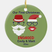 Eerste Kerstfeest met versiering - snuffellippen Keramisch Ornament (Achterkant)