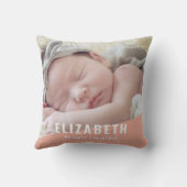 Eerste Kerstfeest Moderne Chic Foto Jaar voor baby Kussen (Achterkant)