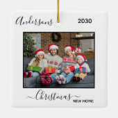 Eerste kerstfeest nieuwe startpagina voor de Feest Keramisch Ornament (Achterkant)