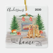 Eerste kerstfeest nieuwe startpagina voor de Feest Keramisch Ornament (Voorkant)