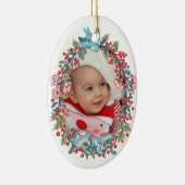 Eerste Kerstfeest op baby's eerste klappertje Keramisch Ornament (Rechts)