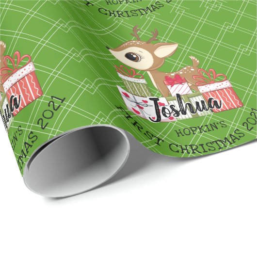 Eerste Kerstfeest op baby's Moeronge bruidsdoet Cadeaupapier (Rol Hoek)