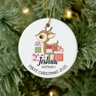 Eerste Kerstfeest op baby's Moeronge bruidsdoet Keramisch Ornament