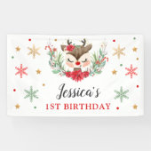 Eerste Kerstfeest op de eerste verjaardag van de w Spandoek (Horizontaal)