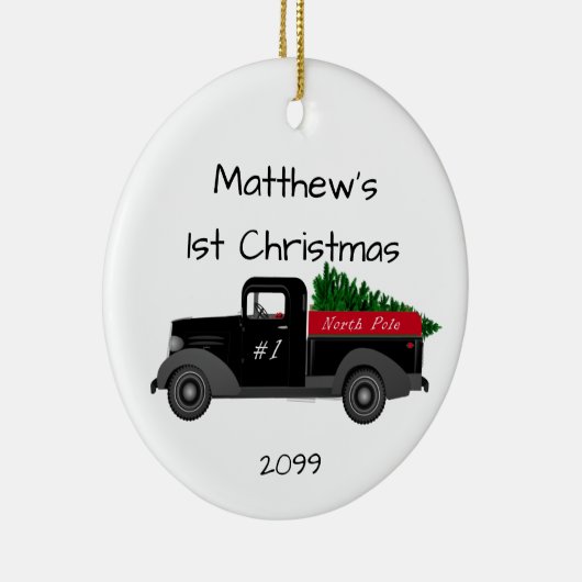 Eerste kerstfeest op Noordpool Keramisch Ornament (Rechts)