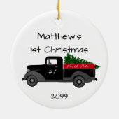 Eerste kerstfeest op Noordpool Keramisch Ornament (Achterkant)