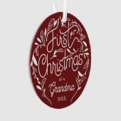 Eerste Kerstfeest opa Grandma Acrylversier Ornament (voorkant)