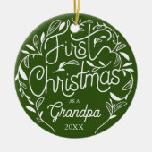 Eerste kerstfeest opa Grandma Ceramic Ornament (Voorkant)