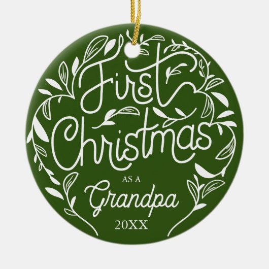 Eerste kerstfeest opa Grandma Ceramic Ornament (Voorkant)