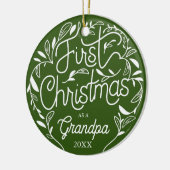 Eerste kerstfeest opa Grandma Ceramic Ornament (Links)