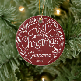 Eerste kerstfeest opa Grandma Ceramic Ornament
