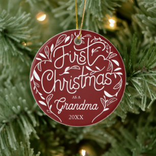 Eerste kerstfeest opa Grandma Ceramic Ornament