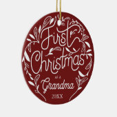 Eerste kerstfeest opa Grandma Ceramic Ornament (Rechts)