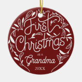 Eerste kerstfeest opa Grandma Ceramic Ornament (Voorkant)