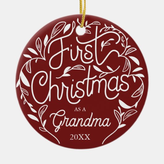 Eerste kerstfeest opa Grandma Ceramic Ornament (Voorkant)
