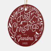 Eerste kerstfeest opa Grandma Ceramic Ornament (Links)