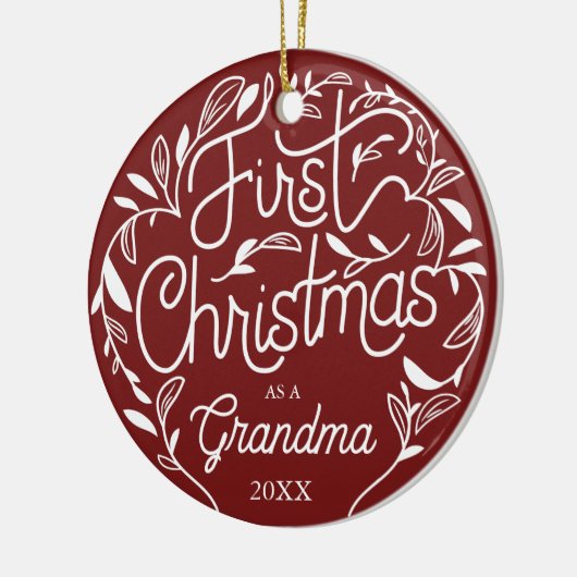 Eerste kerstfeest opa Grandma Ceramic Ornament (Links)