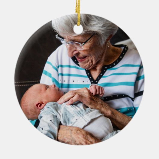 Eerste kerstfeest opa Grandma Ceramic Ornament (Achterkant)