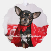 Eerste kerstfeest ornament kaart (Voorkant)