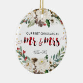 Eerste kerstfeest Ornament sneeuw gepersonaliseerd (Rechts)