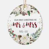 Eerste kerstfeest Ornament sneeuw gepersonaliseerd (Links)