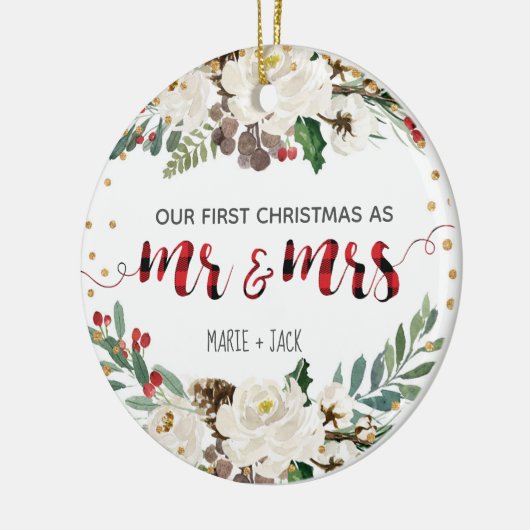 Eerste kerstfeest Ornament sneeuw gepersonaliseerd (Links)