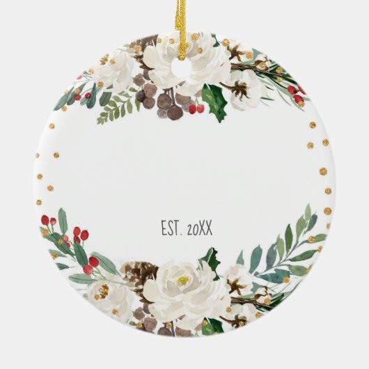 Eerste kerstfeest Ornament sneeuw gepersonaliseerd (Achterkant)