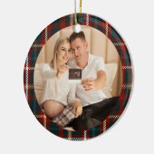 Eerste kerstfeest Ouders om Tartan te spelen Foto Keramisch Ornament (Links)