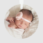 Eerste Kerstfeest Paarse baby-meisje Foto Ornament (achterkant)