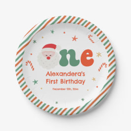 Eerste kerstfeest papieren bordje