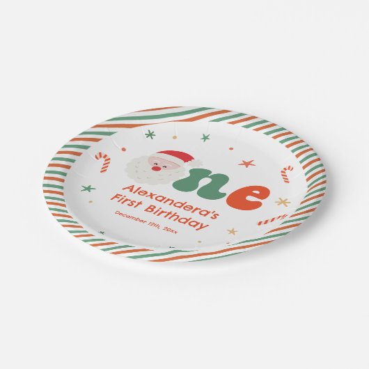 Eerste kerstfeest papieren bordje (Gekanteld)