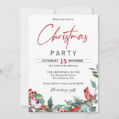 Eerste kerstfeest Rode kardinale uitnodiging (Voorkant)