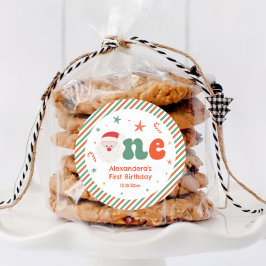 Eerste kerstfeest ronde sticker