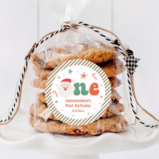 Eerste kerstfeest ronde sticker