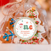 Eerste kerstfeest ronde sticker