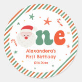 Eerste kerstfeest ronde sticker (Voorkant)