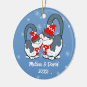 Eerste Kerstfeest samen.Aangepaste kerstversiering Keramisch Ornament (Links)